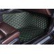 Cheapest Black and Green Stitching Luxury Leather Diamond Car Mats