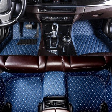 Cheapest Blue Luxury Leather Diamond Car Mats