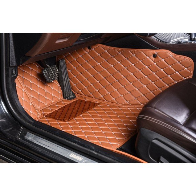 Cheapest Brown Luxury Leather Diamond Car Mats