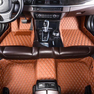 Cheapest Brown Luxury Leather Diamond Car Mats