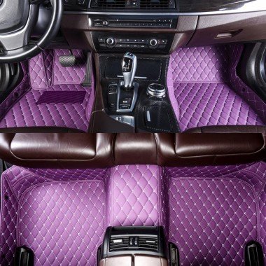 Cheapest Purple Luxury Leather Diamond Car Mats