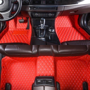 Cheapest Red Luxury Leather Diamond Car Mats