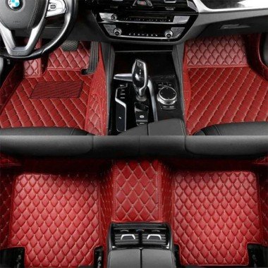 Cheapest Wine Red Luxury Leather Diamond Car Mats