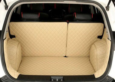 Cheapest Beige Full Cover Luxury Leather Diamond Trunk Car Mats