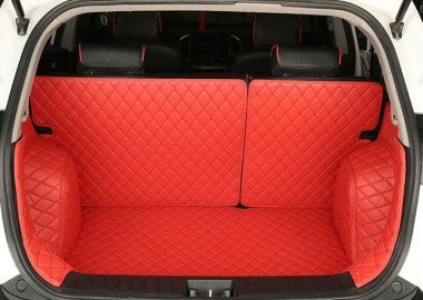 Cheapest Red Full Cover Luxury Leather Diamond Trunk Car Mats