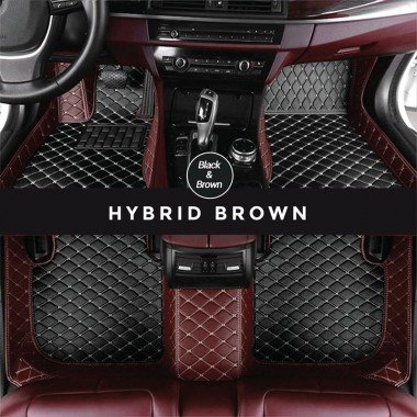 Cheapest Black and Brown Hybrid Mode Premium Diamond Car Mats