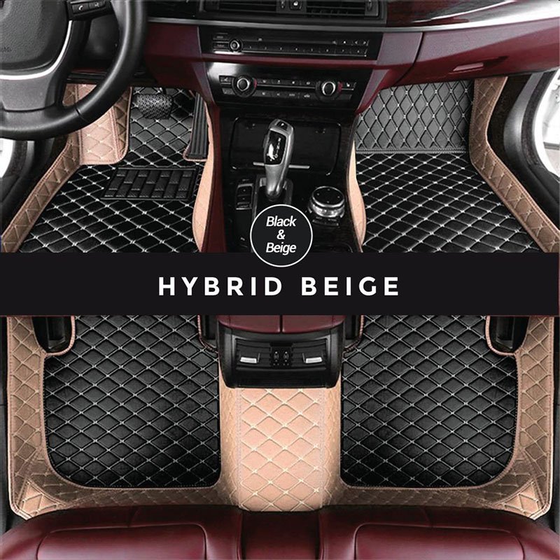 Black and Beige Hybrid Mode Premium Diamond Car Mats for Toyota Sienna