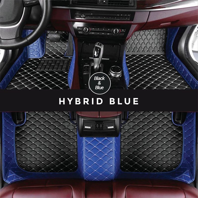 Black and Blue Hybrid Mode Premium Diamond Car Mats for Toyota Land Cruiser