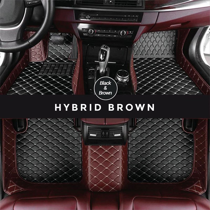 Black and Brown Hybrid Mode Premium Diamond Car Mats for Toyota Crown